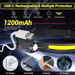 LED Sensor Headlamp Camping Search Light Head Flashlight USB Rechargeable Powerful Lamp Front Lanterns Headlights 6 Styles
