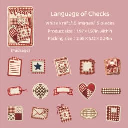 Journal GO 15pcs Vintage Woven Style Stickers, Embossed Hard Card Tags & Labels for Scrapbooking, Journaling, Planners & Crafts