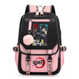 Kids Anime School Backpack Demon Slayer Pattern Casual Daypack for Girls Students Book Bag