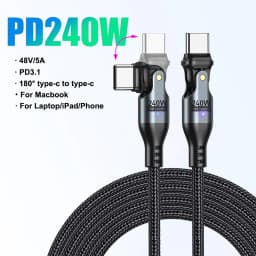 AUFU 240W USB C to USB Type C Cable for MacBook Pro Quick Charge 3.1 PD Fast Charging Cable for Samsung Xiaomi POCO Charge Cable