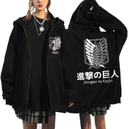 Anime Attack on Titan Final Season Zip Up Hoodie Shingeki No Kyojin Y2k Zippper Jackets Sweatshirts Eren Yeager Mange Streetwear