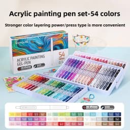 LANGUO 90/6 Colors Press Acrylic Gel Pen Large Capacity 1.0mm Writing Pen Painting Drawing Office School Supplies Stationery