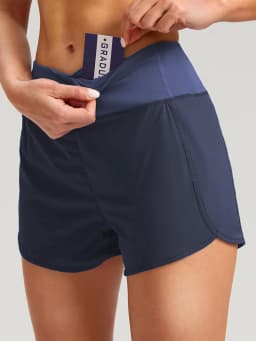 Women's Running Shorts with Stretch Lining 3" Women's Fitness Training Shorts with Cell Phone Pocket