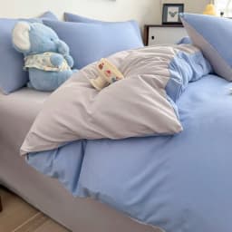 Ins Style Solid Color Duvet Cover Set Washed Cotton Bedclothes Comforter Cover Pillowcase Soft Bedding Sets Quilt Covers 220x240