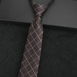 NEW Paisley Zipper Ties for Men 8CM Neck Tie Solid Striped Polka Dots Silk Neckties Men's Wedding Zipper Tie Blue Lazy Ties