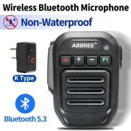ABBREE Walkie Talkie Wireless Bluetooth Microphone Speaker MIC Waterproof For Baofeng UV-21 Quansheng UV-K6 Retevis Radios