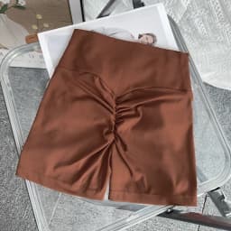 Solid Color High Waist Seamless Butt Lift Yoga Shorts Breathable Quick Drying Fitness Leggings Cycling Running Sports Shorts