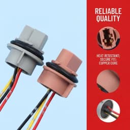 T20 7443 W21W 7440 Brake Light Socket Adapter Female Plug for Car Retrofit Tail Light Harness Anti Corrosion Connector