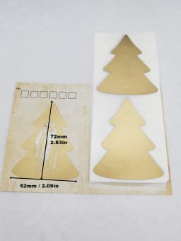 Gold Christmas Tree SCRATCH OFF Stickers Paper For Christmas Gift/Reward/Coupon/Surprise Postcard