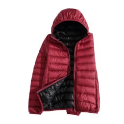 NEW Brand Women Double Side Jacket Ultra Light 90% White Duck Down Jacket Hooded Windbreakers Reversible Lightweight Warm Coats