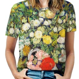 Vincent Van Gogh T-Shirts Irises Flower Print Street Fashion Oversized T Shirt Short Sleeves Trendy Tee Shirt Summer Clothes