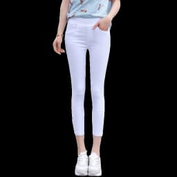 High Waist Thin White Women's Base Layer Pants Summer Slim Fit Seven Nine Leggings Orange Ni Brand Affordable Fashion