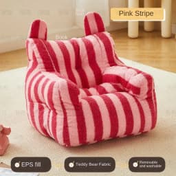 K-Star Dopamine Children's Sofa Plush Mini Lazy Small Sofa Cute Striped Cartoon Seat Bean Bag Baby Sofa Simple Modern Matte Home