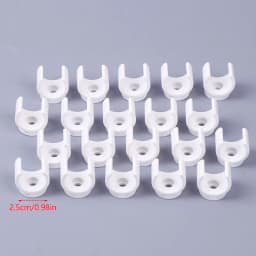 "20mm PVC Water Pipe Clamps Connectors - Secure fit for 0.5/0.79 Inch OD Pex Tubing, TV Trays and Hose Support, Pack of 20."