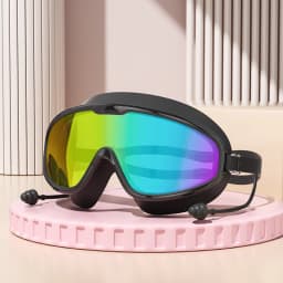 Swimming Goggles Big Frame Swimming Goggles Big Frame HD Wide View Anti-Fog UV Protection Swimming Goggles for Adults No Leaking