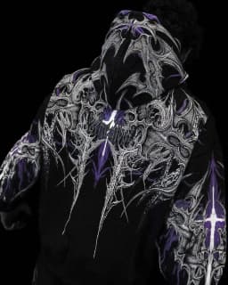 Breathedivinity Fitness Loose Printed Circle Pattern Full-Closure Zippered Hooded Sweatshirt