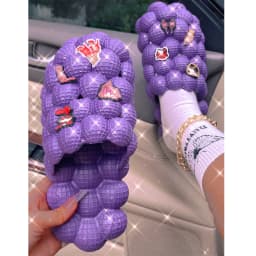 2025 Summer New Bubble Slippers Women Toe-covered Massage Sandals Creative Peanut Shoes Herringbone Slippers Beach Flip Flops