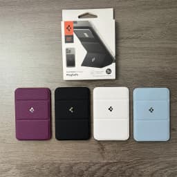 Spigen Leather Smart Fold For MagSafe Card Holder For iPhone 18 17 Air 12 13 14 Plus 15 16 17 Pro Max Folding Bracket Card Bag