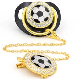 Newborn Pacifiers Bling Gold Pacifier Clip Football Sell Baby Pacifier Baby Drill Appease Play Mouth Spot Su Chupetes De Lujo