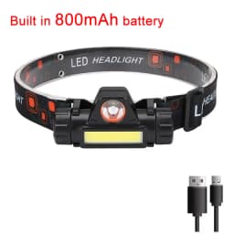 1-4PCS Strong Light Outdoor Head Lamp Cobled Multi Function Headlight USB Charging Head Mounted Flashlight Outdoor Night Fishing