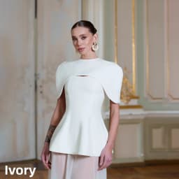 Elegant Two Piece Bridal Gown Cape Collar Hollow Peplum Bodice Sheer Chiffon Floor Skirt White Wedding Party Dress Custom Sizes