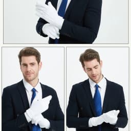 1Pair White Formal Gloves Winter Warm Men Uniform Tuxedo Honor Guard Parade Cosplay Costume Inspection Work Butler Gloves