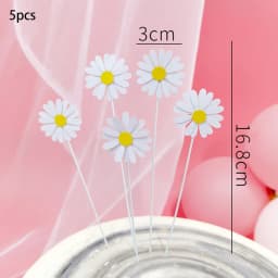 1set Resin Daisy Cake Topper Multi Size Daisy Flower Balloons for Girl‘s Birthday Party Cake Decorations Wedding Cake Decor