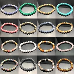Chakra Quartz Crystal Agate Bracelet Men 8mm Natural Stone Lava Tiger Eye Black Onyx Healing Beaded Yoga Bangle Women Jewelry