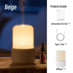KINSCOTER Portable Mini Aroma Diffuser USB Air Humidifier Essential Oil Night Light Cold Mist Maker Sprayer for Home Gift