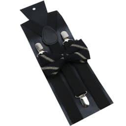 Cotton Brown Plaid Bowtie Suspender Set Elastic Braces Men Black Grey Butterfly Straps Wedding Dress Suit Skirt Accessories Gift
