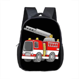 Cartoon Police Car Fire Engine Excavator Print Backpack Children Truck Kindergarten Bags Toddler Diaper Book Bag Schoolbags