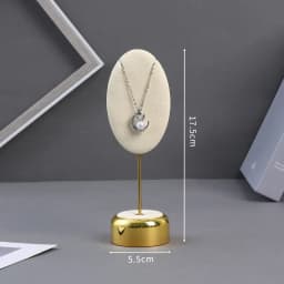 Beige Jewelry Display Props with Metal Base Earring Necklace Organizer Holder Jewelry Counter Earrings Rings Display Stand