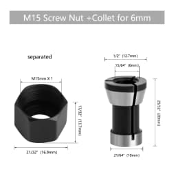 LAVIE Carving Machine Collet Trimming Machine Woodworking Accessories Adapter ER Clamp Nut -C NUT COLLET