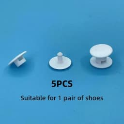 Universal Hole Shoe Buckle in White & Black for Garden Beach Use Plastic Back Strap Repair Kit for Boys & Girls