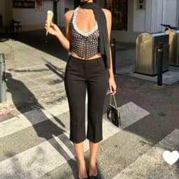 Women Side Slit Capri Pants Stretchy Slim Fit Capris Yoga Leggings Y2k Knee Length Going Out Cropped Pants