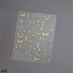 1/4 PCS 3D Metal Silver Golden Starburst Nails Stickers Manicure French Nail Art Decoration Decal Y2K Nail Art Tips Nail Charm