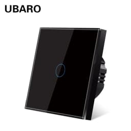 UBARO EU/UK Standard Crystal Tempered Glass Wall Panel Light Touch Switch Led Indicator Sensor Electrical Button 1/2/3Gang 220V