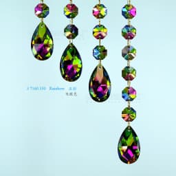 10Pcs 38mm Crystal Teardrops DIY Rainbow Maker Suncatcher Chandelier Prisms Parts Pendants Octagon Beads Window Hanging Ornament