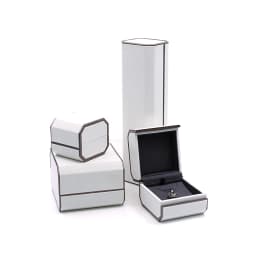 Fashional New Design PU Leather Double Ring Pendant Bangle Bracelet Jewelry Gift Box for Marriage Proposal Wedding