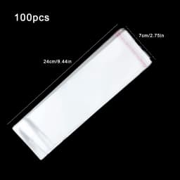 100pcs Transparent Self Adhesive Bag Plastic Hanging Opp Pouches Seal Gift Bag for Handmade Jewelry Display Retail Packing Bags