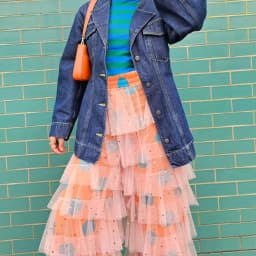 Women's Sequin Tulle Pants Dots Print Elastic High Waist Tiered Loose Wide Leg Trousers for All Seasons Rave Party Clubwear