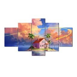 Manga 5 Panels Dragon Ball Goku Super Saiyan Wall Anime Poster Comic Canvas Painting Picture Home Living Room Gift Mural Cudros