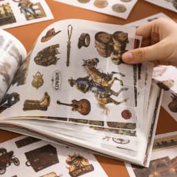 Plus Size 50sheets Washi Stickers Material Paper Collection Book Western Cowboy Gothic Castle Style DIY Scrapbook Supplies