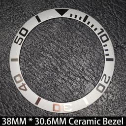 Sloping 38mm * 30.6mm Ceramic/Aluminum Blue Luminous Bezel GMT and Diving Watch Insert Fit for 40mm Watch Case Replacement Watch