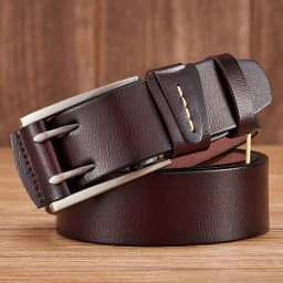 4CM High Quality Genuine Leather Belts for Men Brand Strap Male Double Pin Buckle Fancy Vintage Cowboy Jeans Belt Cintos