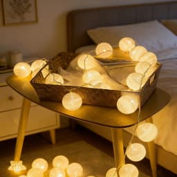 Cotton Ball String Fairy Night Lights LED Bulb Bedroom Christmas Halloween Outdoor Holiday Party Baby Bed Lights Decoration