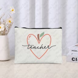 Teacher Cosmetic Case Back To Shool Gift Trendy Zipper Makeup Bag Pouch Thank You Teachers Gifts Pencil Case Lipstick Storage