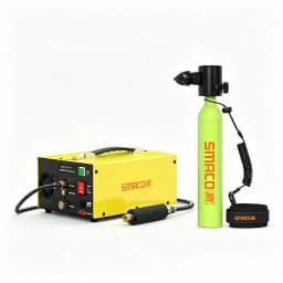 SMACO Mini Scuba Tank 0.5L Portable Diving Tank 200Bar For 16ft Depth Diving + 4500Psi Electric PCP Air Compressor AC DC Power