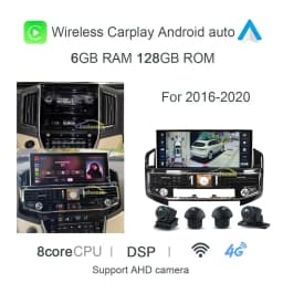 1920*720 360 Panoramic Carplay 8G+128G Android 13.0 Car DVD Player GPS Stereo Radio For Toyota Land Cruiser LC200 2008 - 2020