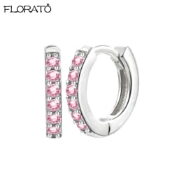 925 Silver Needle Crystal 9mm Small Hoop Earrings for Women Minimal Huggie Earrings Colorful Zircon Piercing Earrings Jewelry